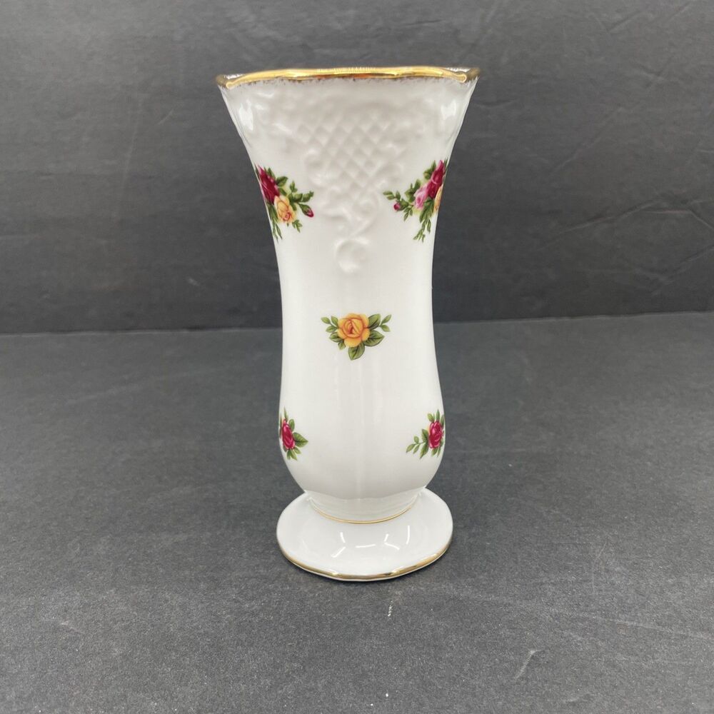 Royal Albert Old Country Roses Posy Vase 5-1/2” Floral Victorian England Vintage - Picture 4 of 13